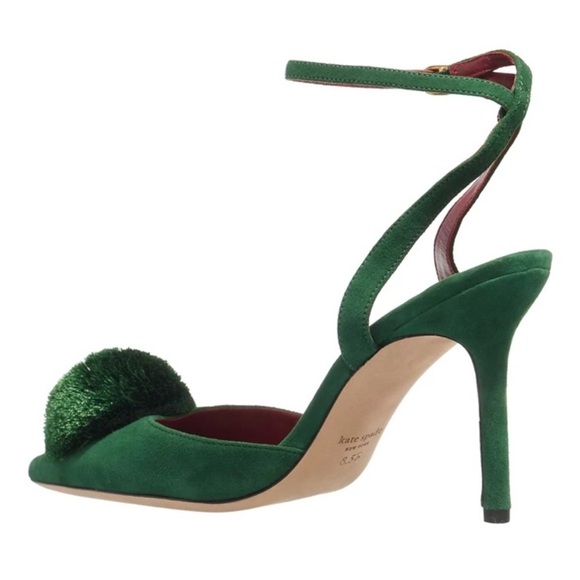 ♠️kate spade Amour Pom Pumps, Arugula Green NIB - Picture 5 of 15